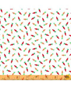 Farm Friends: Carrots White -- Windham Fabrics 52615-1