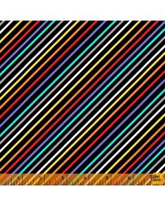 Farm Friends: Diagonal Stripe Black -- Windham Fabrics 52616-5 - 2 yards 28" remaining