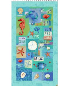 Sanibel: Sealife Panel (2/3 yard) -- Clothworks y3204-55
