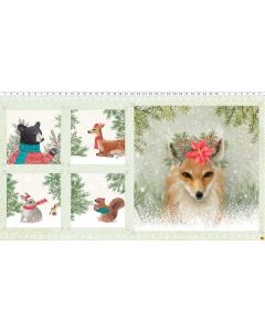 Enchanted Woodland: Fox Animal Panel (2/3 yard) -- Clothworks y3259-55