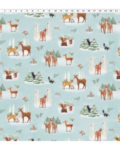 Enchanted Woodland: Toile Light Teal -- Clothworks y3260-103 - 1.75 yards remaining