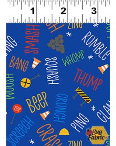 Play Zone: Words Dark Royal Blue -- Clothworks y3275-92