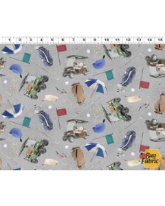 Fore! Golf Gear Pewter -- Clothworks Textiles y3747-119