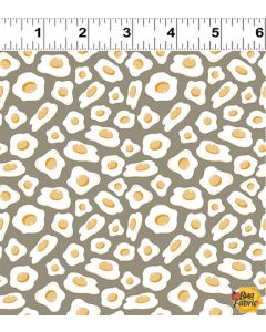 Cluck Cluck Bloom: Eggs Taupe-- Clothworks y3793-62