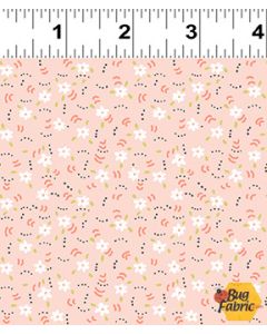 Cluck Cluck Bloom: Flower Dance Light Coral -- Clothworks y3794-38 