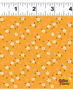 Cluck Cluck Bloom: Flower Dance Light Rust -- Clothworks y3794-70 