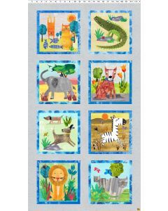 Colorama: Animal Panel Mist Gray (2/3 yard) -- Clothworks Textiles y3803-116 