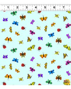 Colorama: Butterflies Light Turquoise -- Clothworks Textiles y3809-100 