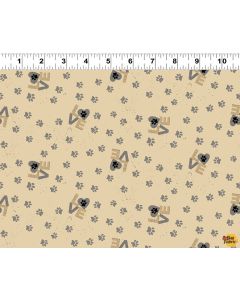 Purrfection: Paw Prints Gray -- Clothworks Textiles y3975-6 