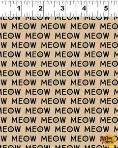 Purrfection: Meows Dark Butter -- Clothworks Textiles y3976-60