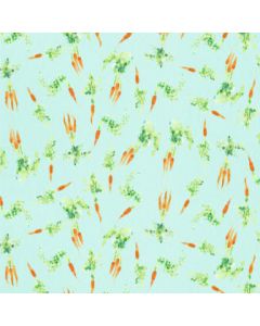 Spring Has Sprung: Carrots Light Aqua -- Clothworks y4012-32