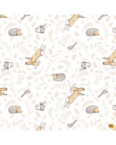 Guess How Much I Love You 2024:  Forest Friends White -- Clothworks Textiles y4245-1 - 1 yard 15" + FQ remaining