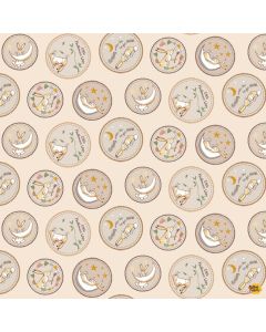 Guess How Much I Love You 2024: Badges Light Caramel -- Clothworks Textiles y4246-64