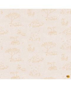 Guess How Much I Love You 2024: Toile Light Khaki -- Clothworks Textiles y4248-11