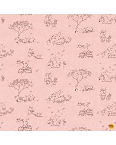 Guess How Much I Love You 2024: Toile Light Coral -- Clothworks Textiles y4248-38 - 15" + FQ remaining