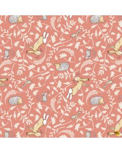 Guess How Much I Love You 2024: Forest Friends Rust Flannel -- Clothworks Textiles y4252-71 - 2 yards14" remaining