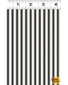 Let's Go!  Stripe Black - Clothworks y4470-3