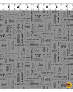 Let's Go!  Words Gray - Clothworks y4471-6