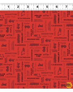 Let's Go!  Words Red - Clothworks y4471-82