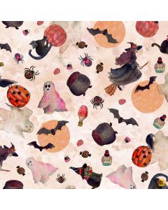 Faboolous: Halloween Toss Pale Peach -- Clothworks y4473-131