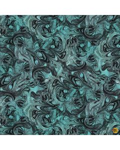 Faboolous: Marbling Teal -- Clothworks y4482-104
