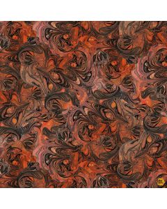 Faboolous: Marbling Orange -- Clothworks y4482-36 - 1 yard 5" remaining