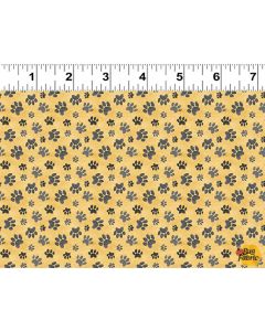 Homebodies: Paw Prints Gold -- Clothworks y4670-68