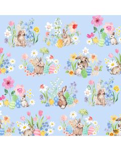 Spring Cheer: Toile Light Denim -- Clothworks y4689-87 