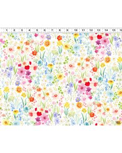 Spring Cheer: Garden Multi Color -- Clothworks y4690-55 
