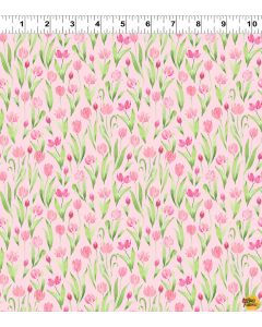 Spring Cheer: Tulips Light Pink -- Clothworks y4695-41 