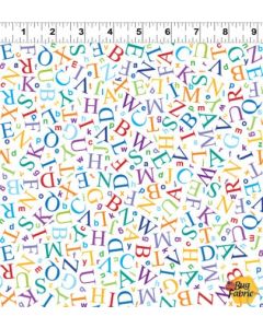 Amazing Alphabet: Letters White -- Clothworks y4757-1