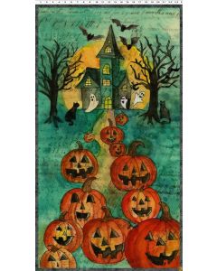Emerald Hollow: Panel Emerald (2/3 yard) -- Clothworks y4825-107