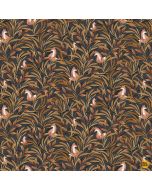 Into The Woods: Fox Hiding Bushes -- Timeless Treasures Fabrics nature-cd2261 charcoal 