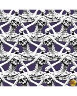 Hocus Pocus Halloween Glow -- Screaming Skeletons Glow in the Dark -- Blank Quilting 1578g-55 purple