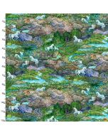 Celestial Journey: Landscape Unicorns Green - 3 Wishes 17136 green 
