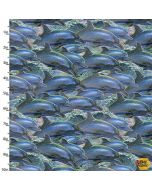 Call of the Sea: Dolphins -- 3 Wishes Fabrics 17992 multi -- 2 yards 21" remaining
