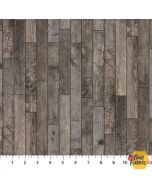 Gray Wolf: Wood Planks Charcoal Brown -- Northcott Fabrics 24354-96