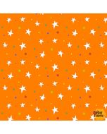 Boo! Tossed Stars Orange  (Glow in the Dark) -- Henry Glass Fabrics 248g-33 orange