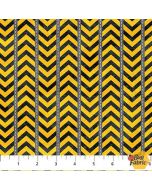 Build Your Own World: Yellow/Black Warning Stripe -- Northcott Fabrics 25259-52