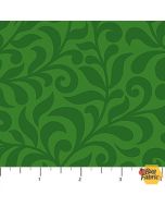 Cardinal Christmas: Leafy Swirl Green -- Northcott Fabrics 25485-76