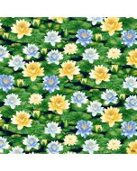 Water Lily Magic: Waterlily Flower Allover -- Henry Glass Fabrics 2886-77 indigo