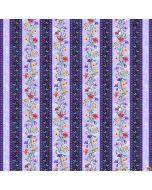 Fairytale Forest: Border Stripe Lilac -- Henry Glass Fabrics 3020-55 lilac 