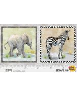 Baby Safari Animals: Pillow Panel (2/3 yard panel) -- P&B Textiles bsan 4841pa