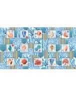 Deep Blue Sea: Shell Blocks  (sold by 2/3 yard repeat) -- Studio E Fabrics 5792-17 lt blue