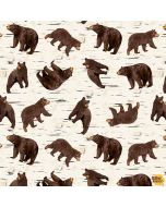 Along the Valley: Bears -- Studio E Fabrics 6453-35 stone