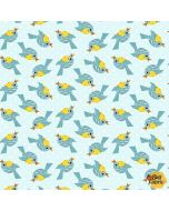 At the Zoo: Tossed Blue Birds -- Studio E Fabrics 6604-73 multi