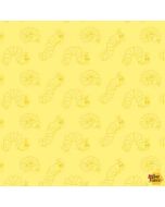 Eric Carle: 50th Anniversary Edition Very Hungry Caterpillars Yellow -- Andover Fabrics a-8940-y