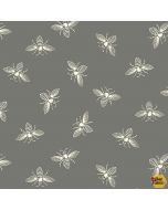 French Bee: Pewter Bees -- Andover Fabrics a-9084-c1