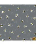 Bumble Bee: Dark Gray -- Andover Fabrics a-9715-c