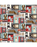 Paw-sitively Awesome Dog: Dogs Patch Work Multi - Studio E Fabrics 7447-99